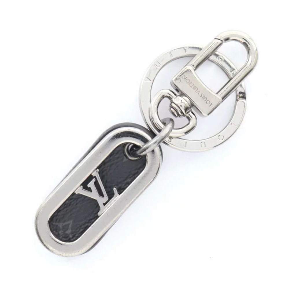 Louis Vuitton LV Chain Key Case Wallet Accessory Metal Black Silver